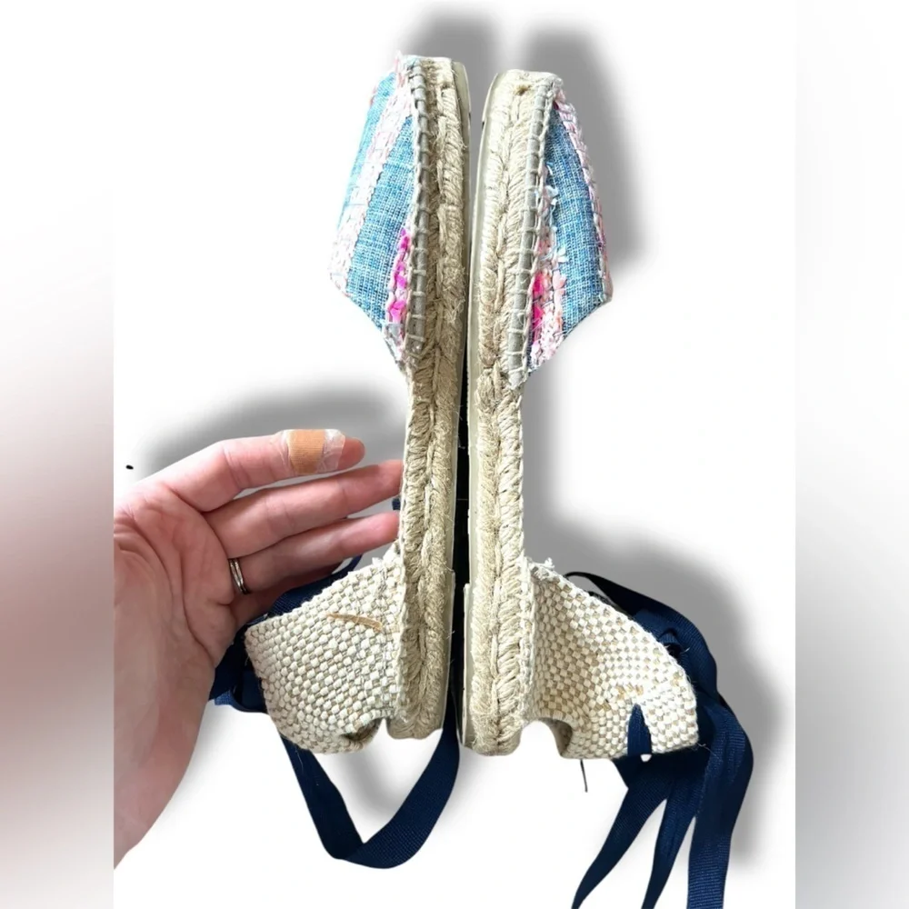 Manebi Striped Espadrille Wrap Sandals